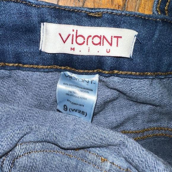 Vibrant Denim Cargo Overalls Women's Size 9 Blue Pockets Button Hem Outdoor - Picture 2 of 8